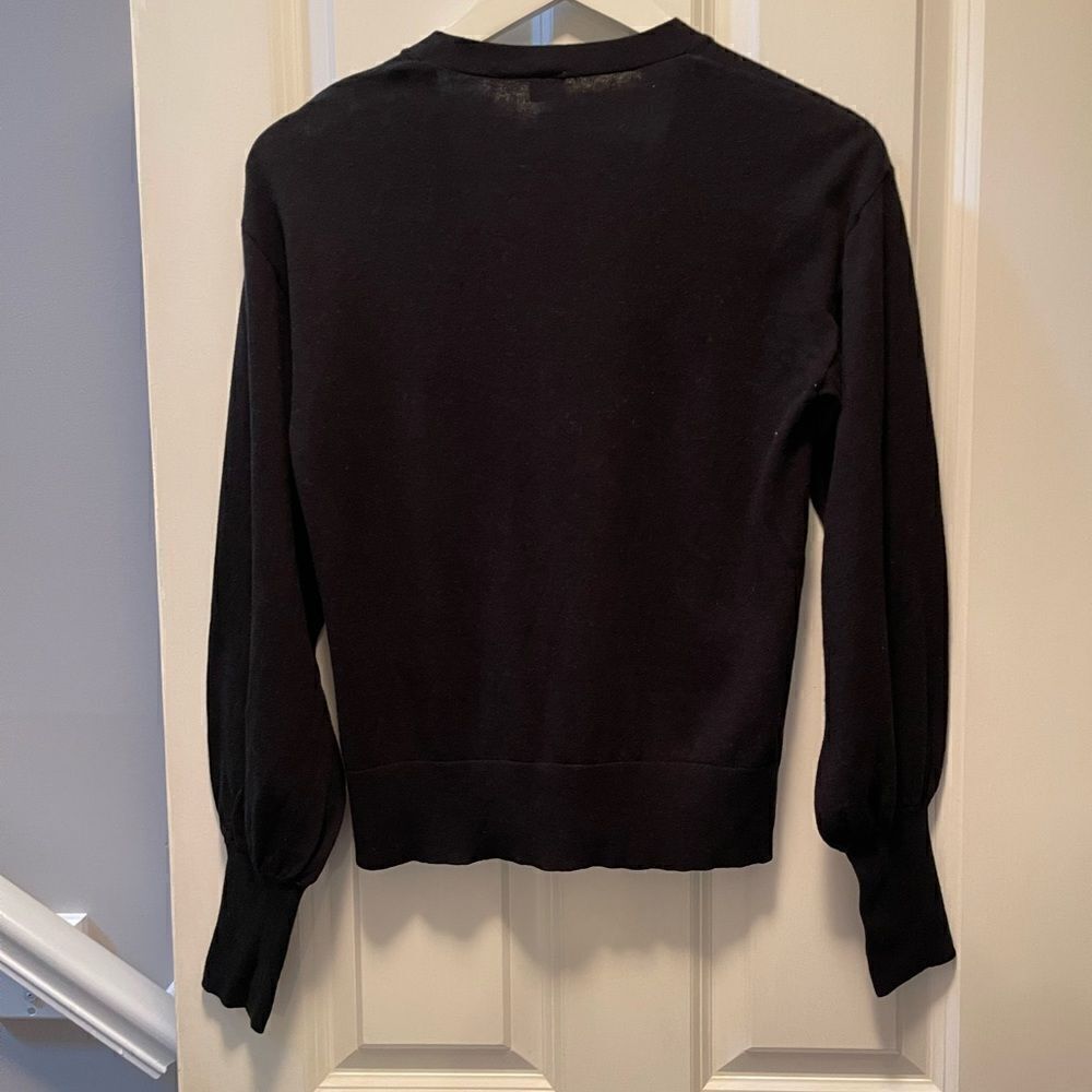 Gap Black V-Neck Button Down Lightweight Sweater … - image 3